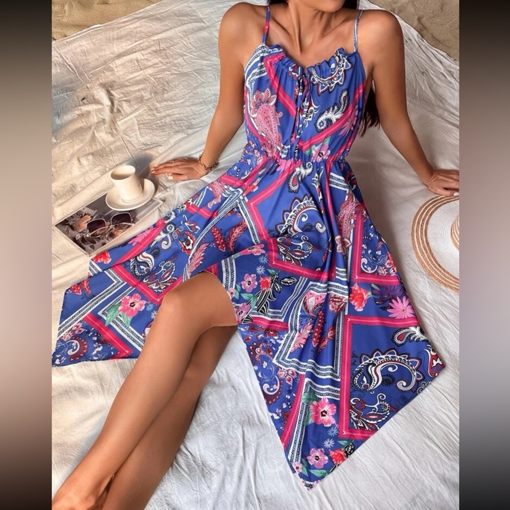 Boho floral print cami dress